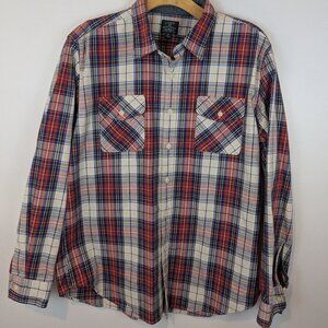 J. Crew Heavyweight Flannel in Red/White/Blue, Sz XXL